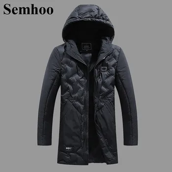 

Mens Winter Jackets And Coats Hooded Simple Thick Warm Windproof Fashion Cotton Clothing Plus Size Casual Long Solid Color Mens
