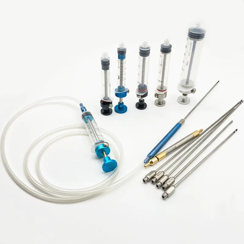 Titanium Stainless Steel Suction Pumping Handle Liposuction Needle Converter Rubber Hose Aspirator Syringe | Красота и здоровье