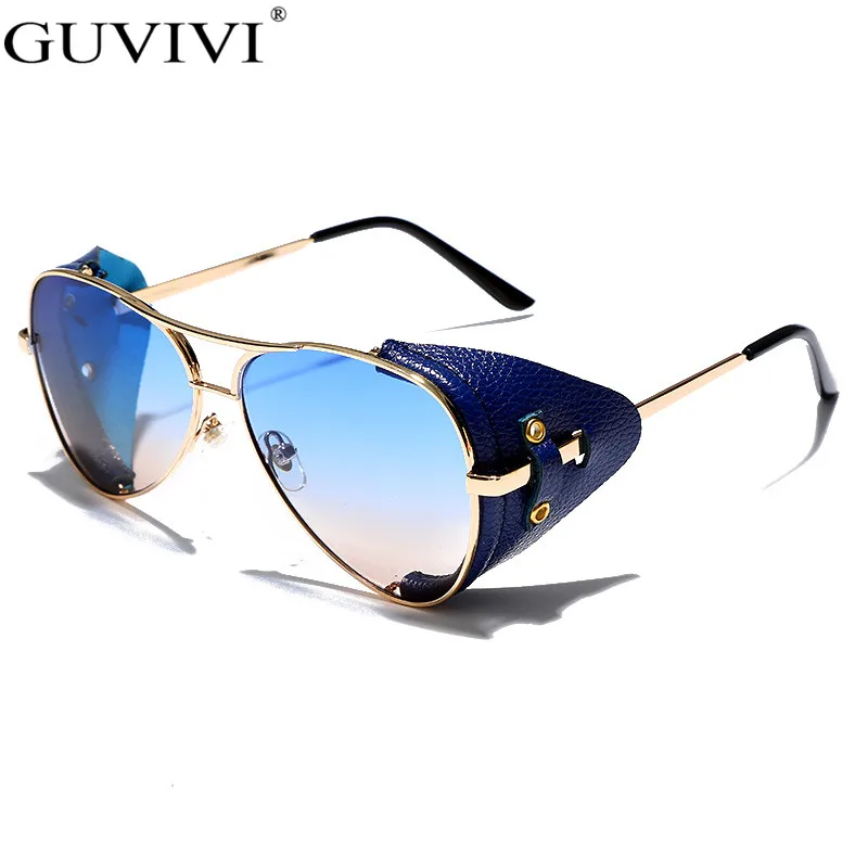 Пилот женские солнцезащитные очки в стиле стимпанк градиентные Винтажные Солнцезащитные очки Мужские Роскошные ретро мужские солнцезащитные очки Брендовые дизайнерские оправы очки