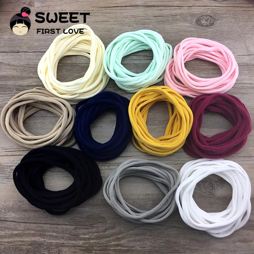 10 шт./лот мягкие бесследные детские повязки на голову Эластичные Обтягивающие