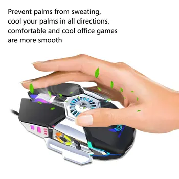 

Wired Gaming Mouse With Cooling Fan 6 Buttons Laptop Notebook PC Wired Optical Game Mice For PC Laptop