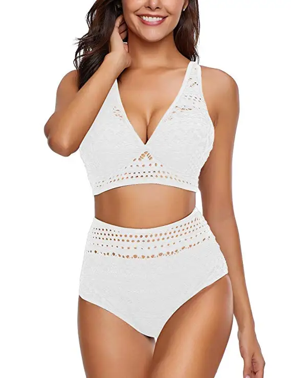 Dugujunyie бикини женский кружевной Цветочный Холтер пуш-ап Мягкий треугольный купальник набор стринги с высокой талией купальный костюм пляжный купальник