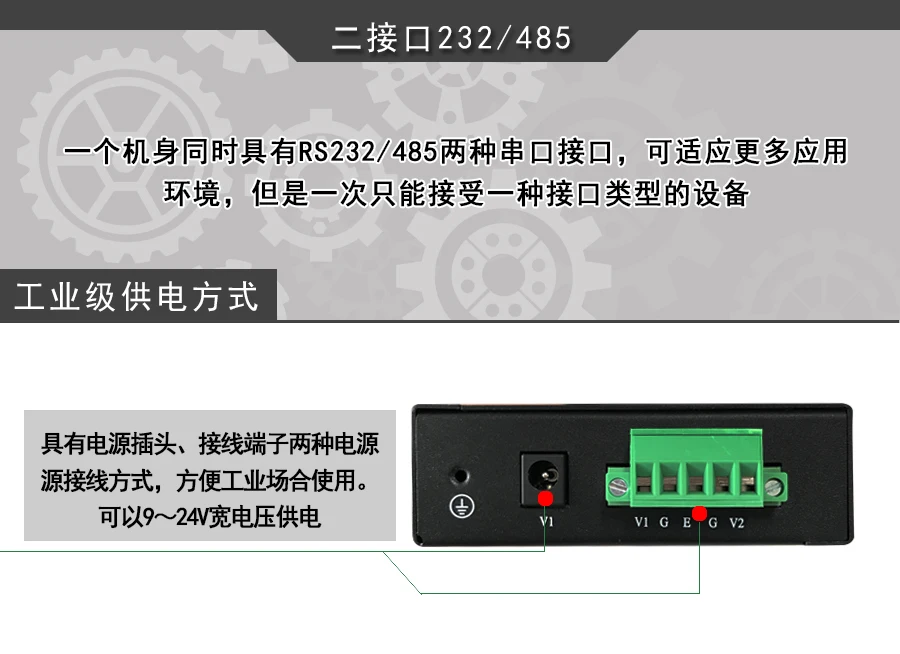 Одноканальный последовательный сервер промышленный RS232/485 в Ethernet порт RS232/485 в Ethernet