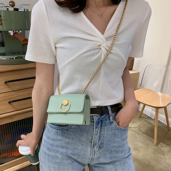 

PU Leather Women Shoulder Crossbody Bags Female Small Purse Bag Flap Pure Chain Elegant Ladies Retro Crossbody Handbag