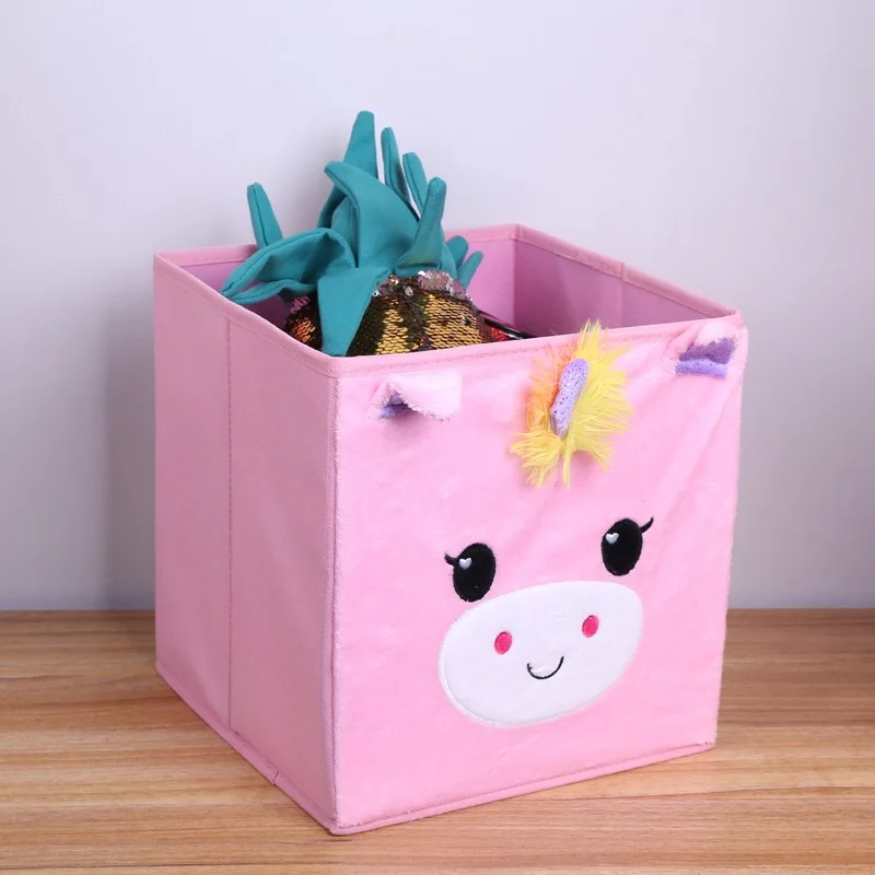 Нетканый складной шкаф коробка для хранения игрушек органайзер ящик для хранения одежды органайзер для нижнего белья - Цвет: Розовый