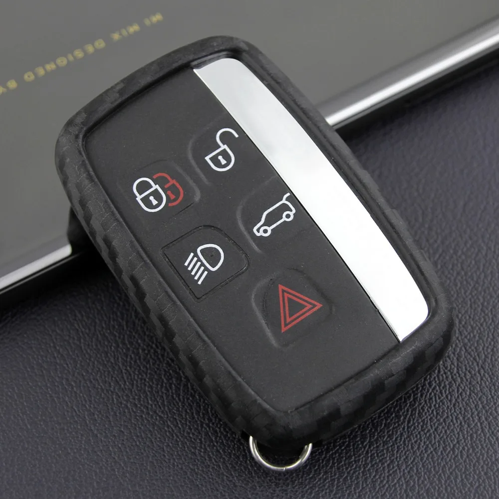 Чехол для ключей из углеродного волокна для Land Rover Range Rover Sport Evoque Velar Discovery 4 Fob держатель брелок аксессуары