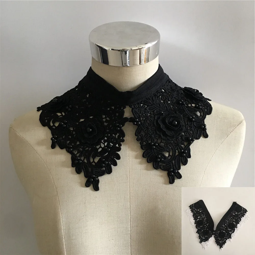 Embroidery Pearl Three-dimensional Flower Lace Collar DIY Decorative Dress lace garment accessories lace decoration lace accessories lace sewing accessories clothing accessories clothing craft accessories