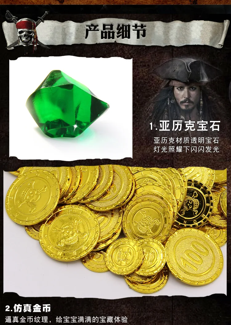 Детский игровой дом драгоценный камень игрушка Кристалл Алмаз сокровищница пират сокровище Охота Золотая монета акриловый драгоценный камень