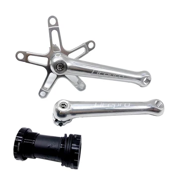 

Litepro Folding Bike Aluminum Alloy Crankset for Brompton 170mm Chainwheel 130BCD Bicycle Chainring silver color