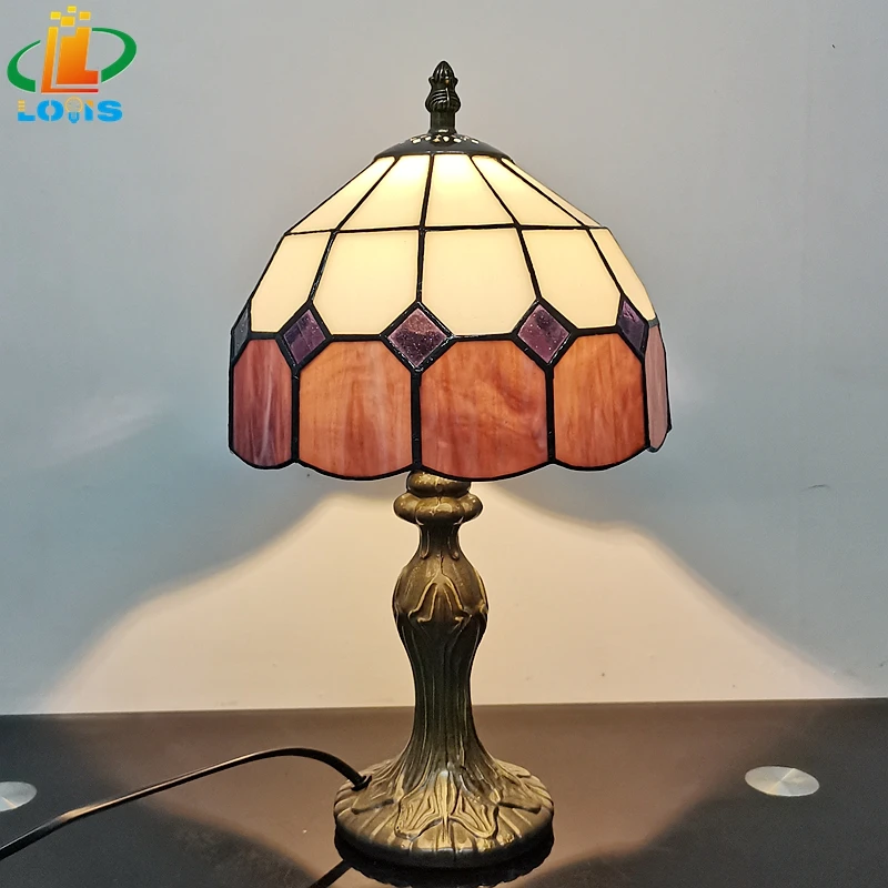 20cm estilo europeu simples vitral trelica candeeiro 04