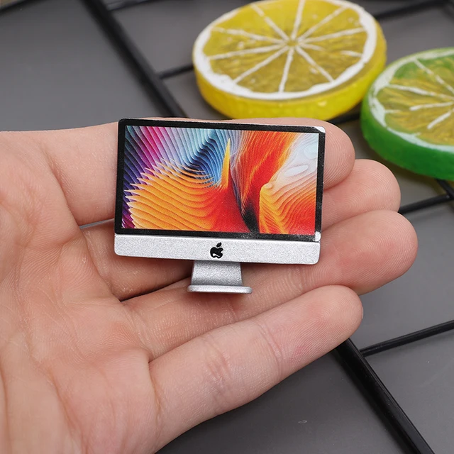 1Set 1/12 Scale Mini Computer + Mouse + Keyboard Book Stationery Model for Miniature Dollhouse Study Room Furniture Accessories 5