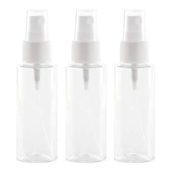 

3x 100ml Transparent Empty Spray Bottle Refillable Cosmetic Liquid Atomizer Bottle Travel Container Refillable Cosmetic Contain*