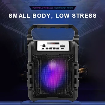 

Mayitr 1pc Portable bluetooth Speaker Mini Wireless Loudspeaker Sound System Heavy Bass Stereo For Outdoor Square Dance