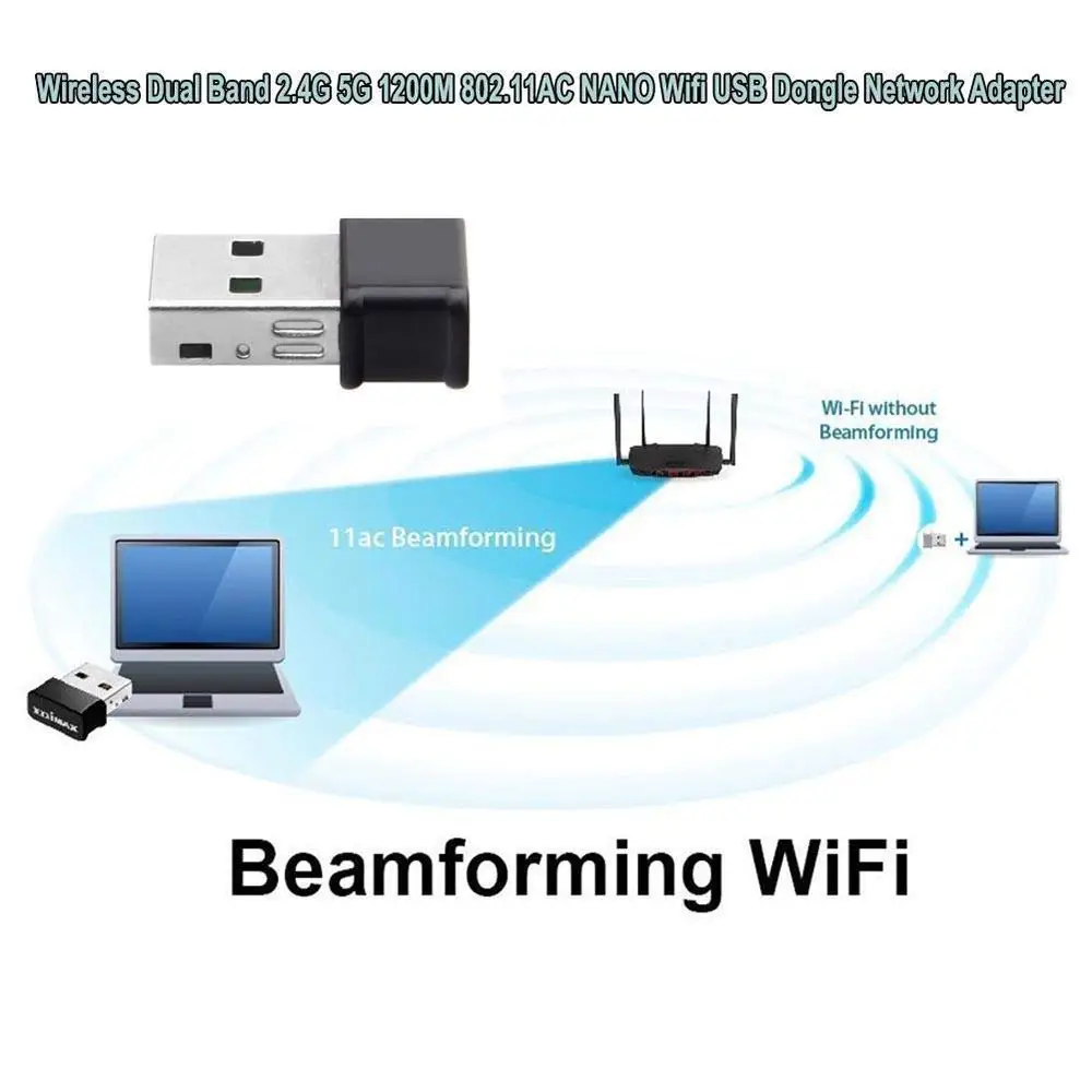 AMKLE 1200 Мбит/с беспроводной USB Wifi адаптер Lan Ethernet 2 4G 5G Двухдиапазонная Сетевая карта