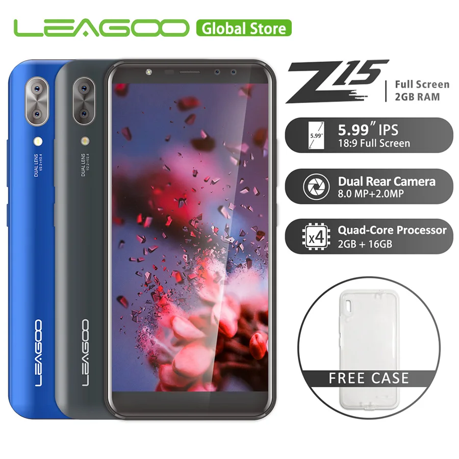 LEAGOO Z15 смартфон с 5 99 дюймовым дисплеем четырёхъядерным процессором MT6580M ОЗУ 2 Гб