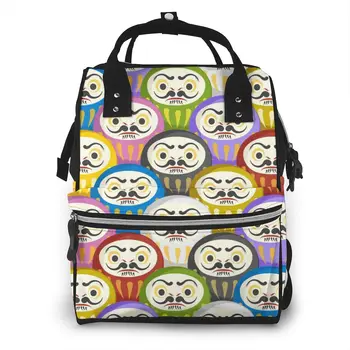 

Traditional Japanese Daruma Dolls Nappy Mummy Bag Large Capacity Mom Baby Multi-function Waterproof Outdoor Travel Diaper Bags