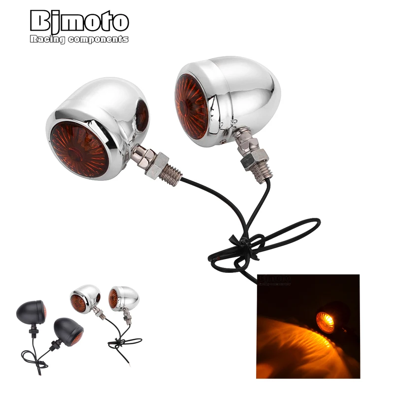 

Motorcycle Bullet Blub running Turn Signal Indicator Mark Light For Honda Chopper Universal decorative Flasher Lamp Cafe Racer