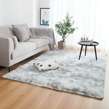 

Tie-dyed Gradient Color Plush Super Soft Carpet Anti-slip Floor Table Mats Fluffy Area Rug For Living Room Bedroom Home Decor