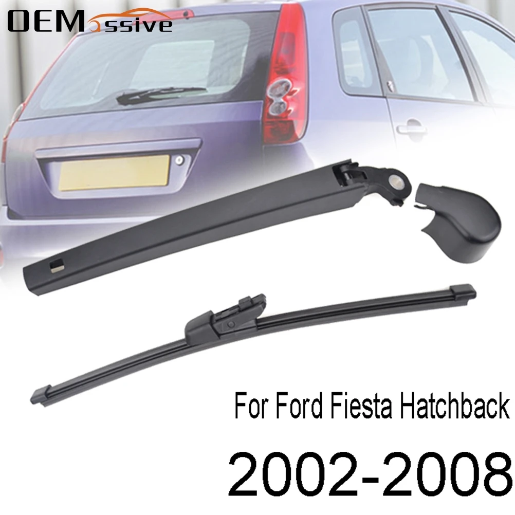 X AUTOHAUX Car Rear Window Windshield Wiper Blade Arm Set 305mm 12
