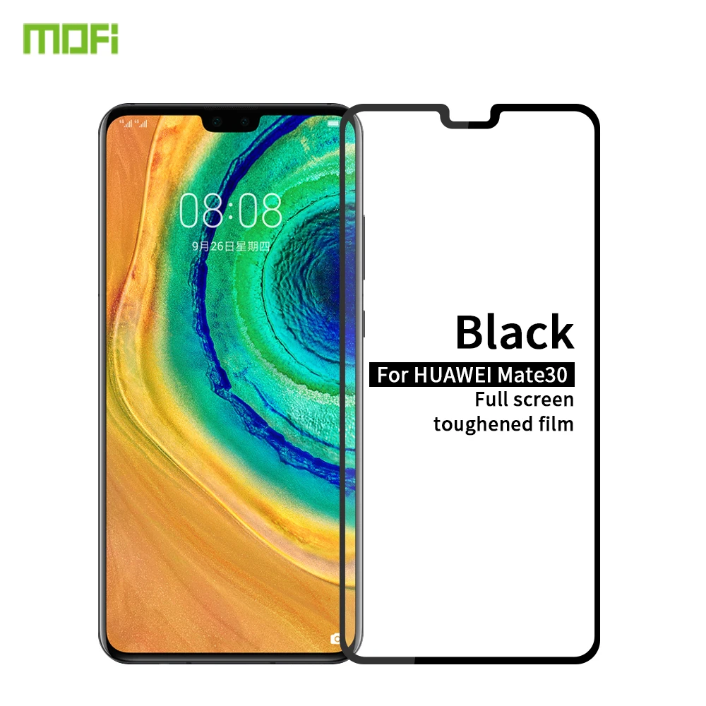 Черный Для huawei mate 30 стекло закаленное MOFi для huawei mate 30 Защитная пленка для полного покрытия закаленное стекло - Цвет: Черный