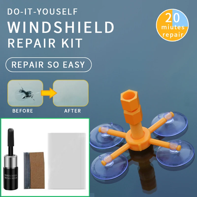 Yellow Repair Kit Комплект для ремонта лобового стекла автомобиля, лобового стекла, Смоляного стекла, набор для ремонта автомобиля, сломанное окно, инструмент для ремонта, аксессуары - Цвет: Yellow Repair Kit