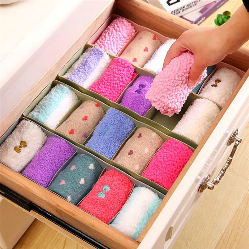 

1PC 5-Grid Socks Storage Box Clothes Organizer Drawer Closet Wardrobe Home Storage Box Dividers For Ties Shorts Underwear Bra