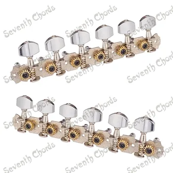 

A set 6R6L Chrome StrIng Tuners Tuning Pegs Keys Machine Heads for 12 StrIng Guitar With Metal Buttons