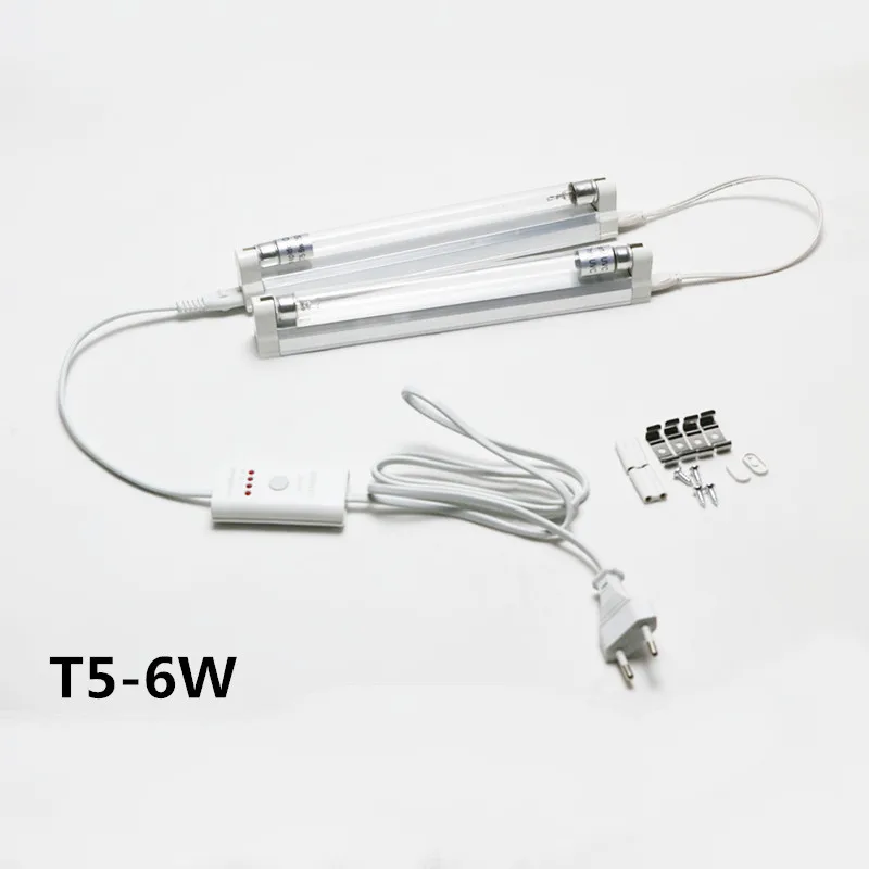 T5 6W x2 kit Таймер УФС-стерилизатор, бактерицидный светильник, генератор ультрафиолетового озона, кварцевый дезинфекция, деодор, трубка для удаления пыли, клещ - Мощность в ваттах: T5 6W x2 kit