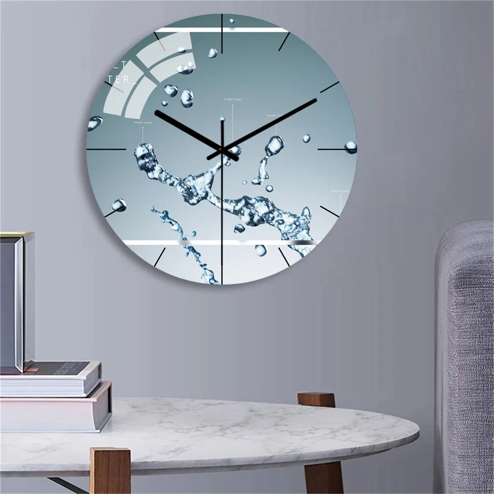 Orologio Da Parete Moderno Silenzioso 30 Cm – Quadrante Nero Con Numeri Argento 3D, Vetro, Per Soggiorno E Cucina