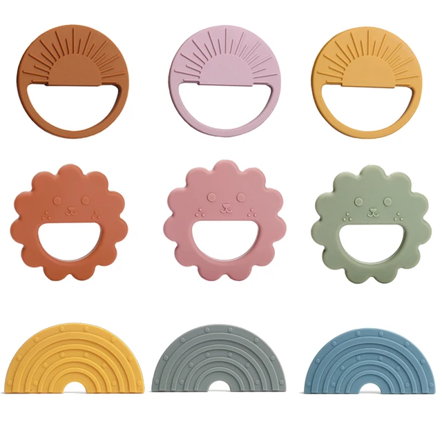 1pc Baby Silicone Teethers Rodent Teething Ring Toddler Newborn Molar Pain Soothing Teething Toy Natural Stop Sucking Thumb Toys 1