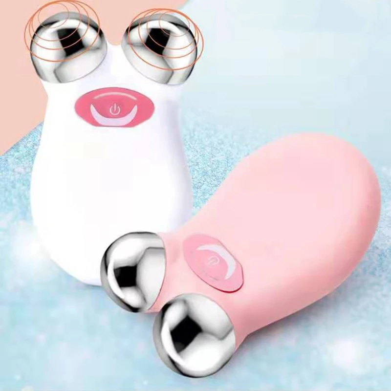  White Mini Microcurrent Face Lift Machine Skin Tightening Rejuvenation Spa USB Charging Facial Wrin