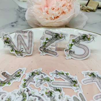 

52Pcs/Bag Vintage Flower Letters Sticker DIY Scrapbooking Album Junk Journal Planner Decorative Stickers