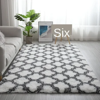 

Grey Carpet Tie Dyeing Plush Soft Carpets For Living Room Bedroom Anti-slip Floor alfombra Bedroom Water Absorption Carpet Rugs