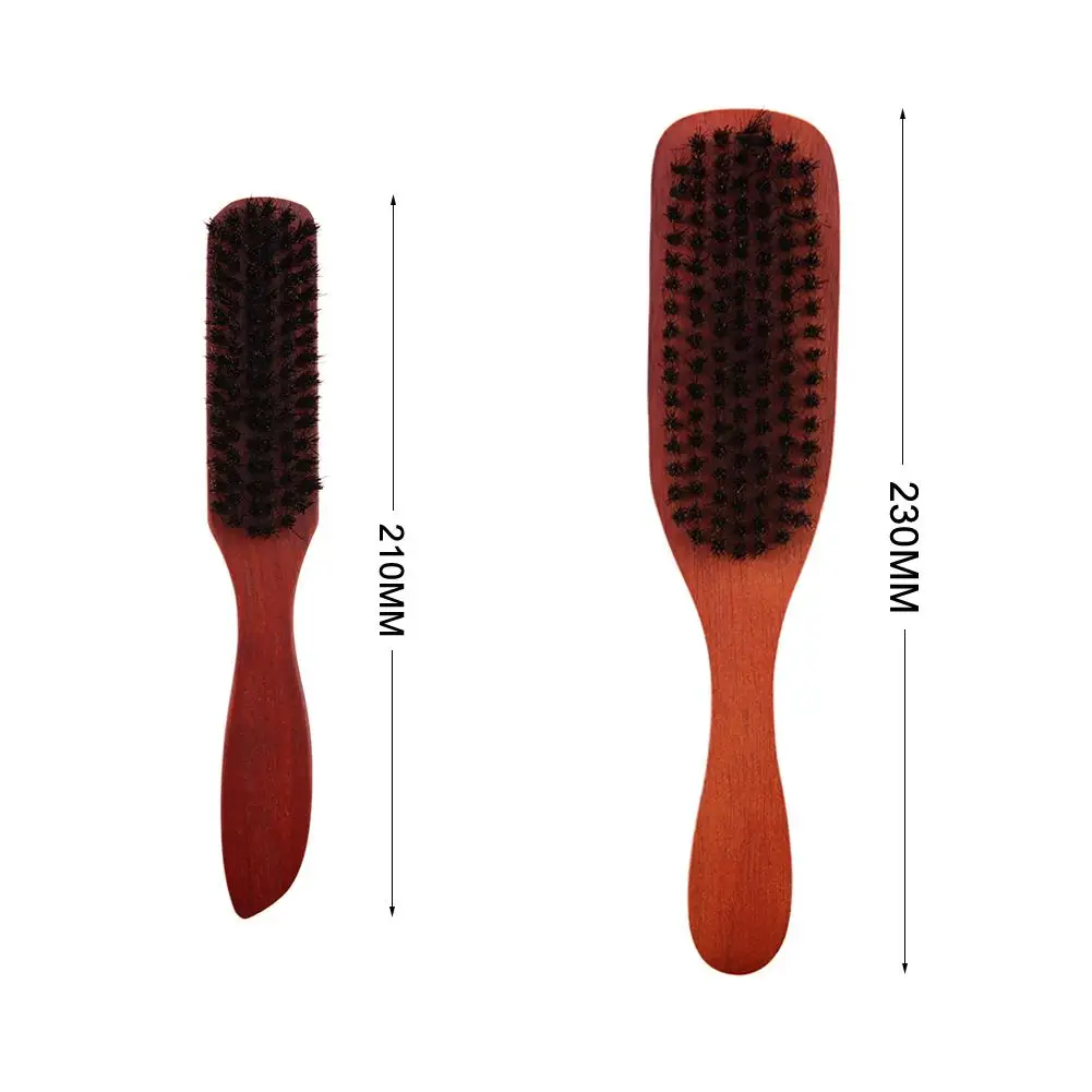 Wood Handle Hair Brush Set Hard Boar Bristle Combs Styling For Men Women Hairdressing Hair Styling Beard Straight hair brush comb