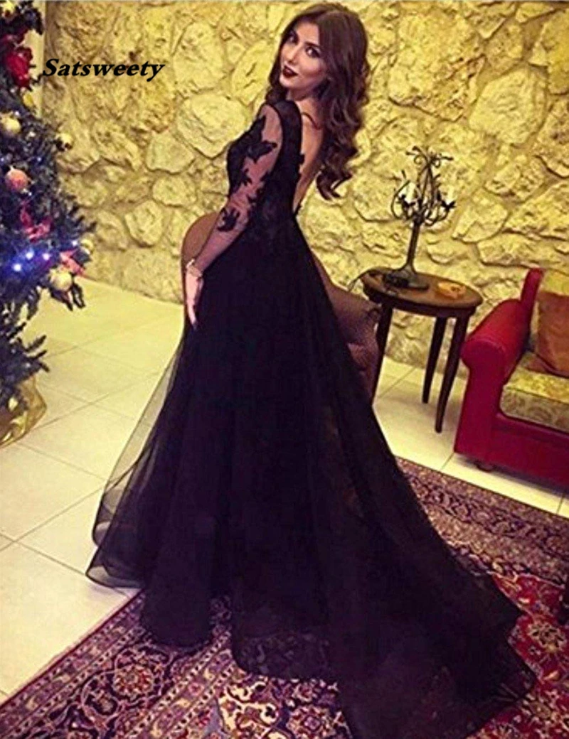Sexy-Slit-Black-Prom-Dresses-Lace-Long-Sleeve-Elegant-Formal-Evening-Gowns-Party-Long-Prom-Dresses (1)