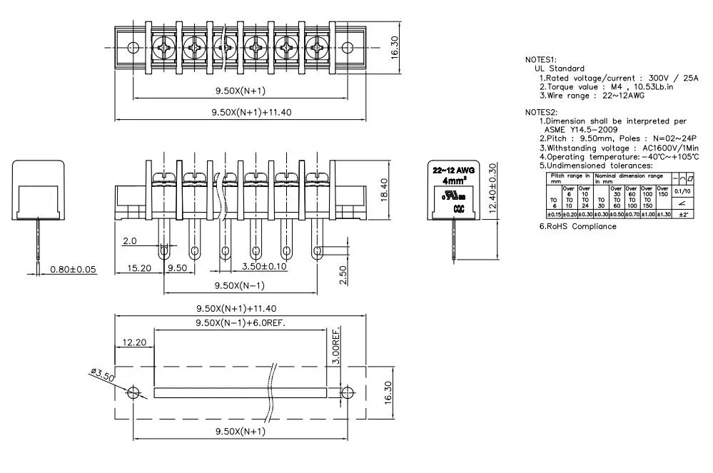 KF45HM 9,5 2P~ 12P PCB разъем барьер клеммный блок KF45 DG45 DG45H A 9,5 мм 2PIN~ 12PIN 30A/300 в Феникс контакт DEGSON