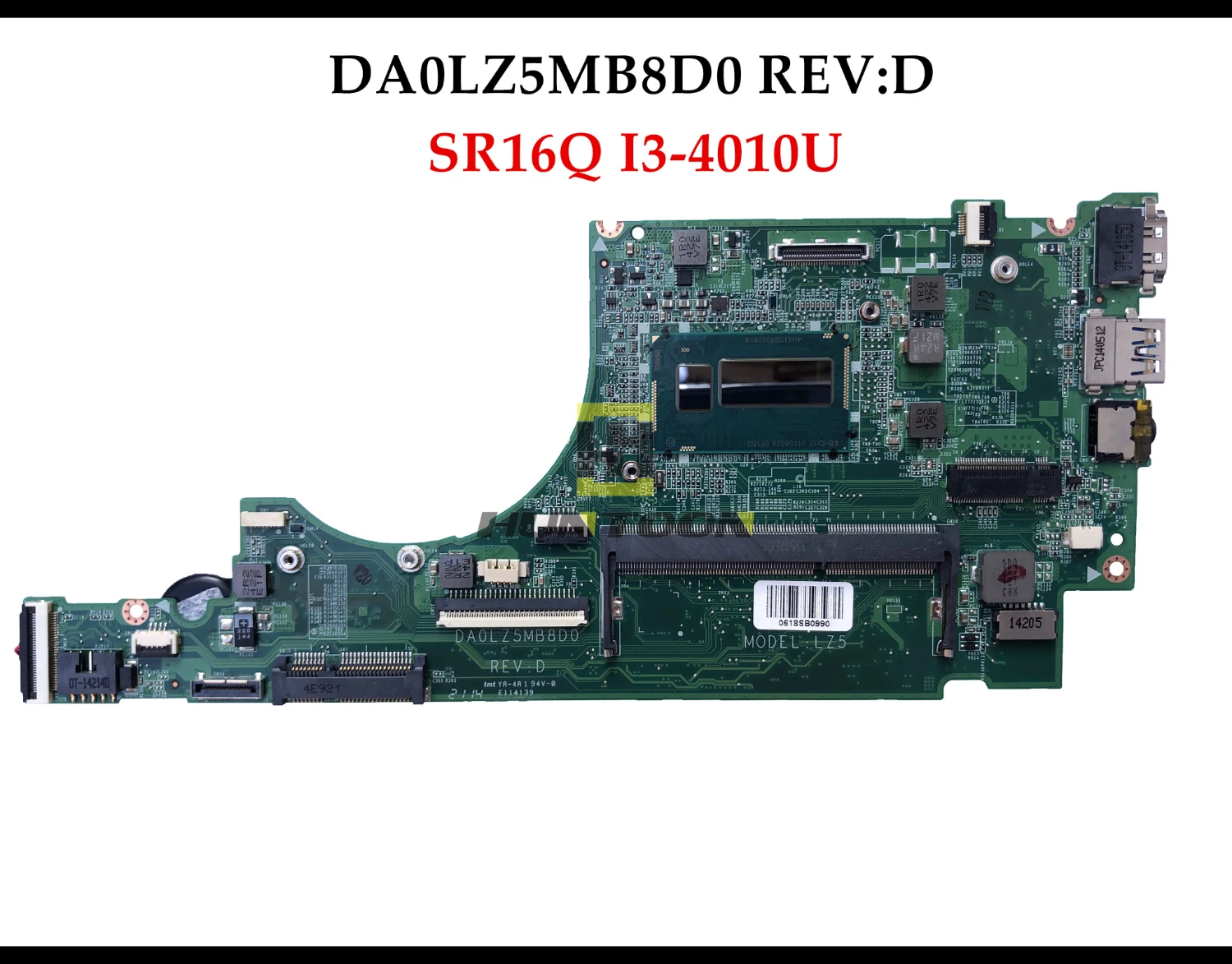 DA0LZ5MB8D0 Rev: D для lenovo Ideapad U330 U330P Материнская плата ноутбука SR16Q I3-4010U DDR3 полностью протестирована