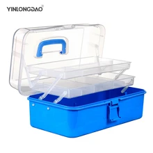 

3 Layers Plastic Storage Box Portable Foldable Tools Organizer Box Multipurpose Jewelry Beads Storage Box with Handle