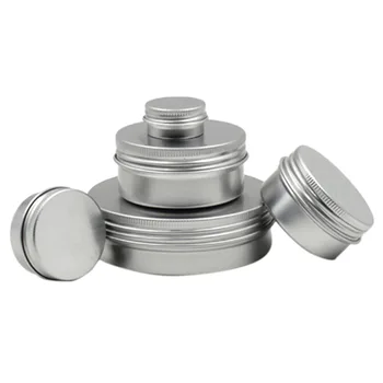

10/20/50/100/150ML Aluminum Tin Jar Lip Balm Container Empty Candle Jars Metal Containers Cream Pot Box