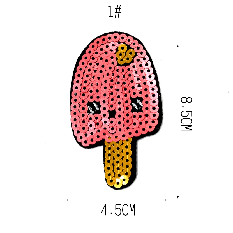 Блестки патч на наклейка на одежду гладить на вышивку патчи для аппликация на одежду пришить значок блестками гладильные Патчи передачи - Цвет: 1 ice cream