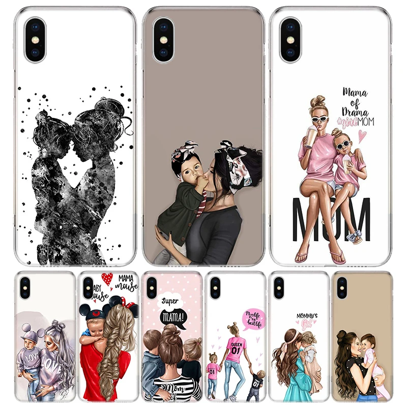 Storen tafereel Alfabetische volgorde Baby Mom Meisjes Voor Iphone 11 13 14 Pro Max 12 Mini Telefoon Case X Xs Xr  6 6S 8 7 Plus Se Apple 5 5S Fundas Cover Coque Capa|Telefoonbumper| -  AliExpress