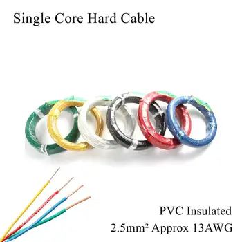 

13AWG BV 2.5mm² Single Strand Single Core Hard Line PVC Insulated Electric Wire Electronic Cable Pure Copper Wires 2.5mm Square