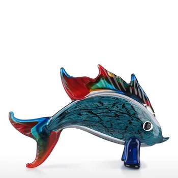 

Hand Blown Art Glass Fish Figurine Modern Gift Home Decoration Ornament Table Decor Decorative Glass Fish Animal Figurine