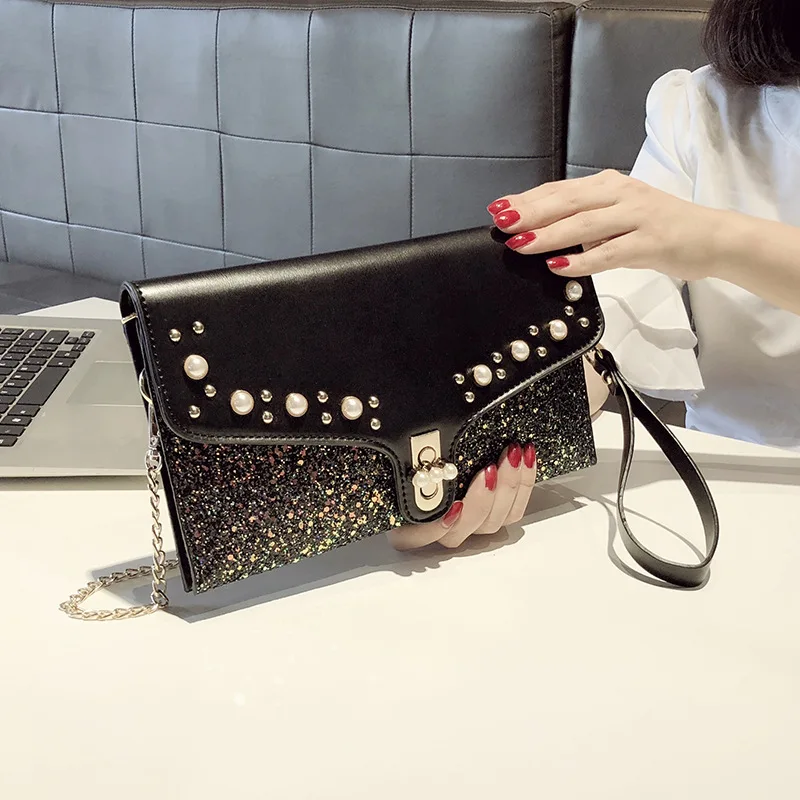 

2019 Summer New Arrival Korean-style-Style Fashion Carrying Single-shoulder Bag for Women Gorgeous Sequin Decoration Bag
