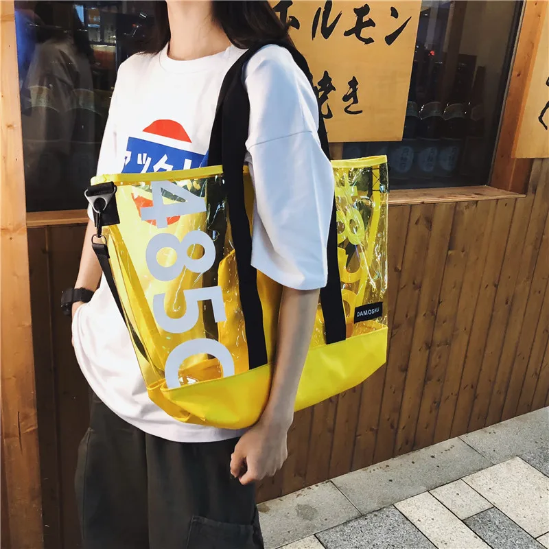 

2019 new JIULIN high-quality jelly transparent makeup shoulder messenger bag women handbag