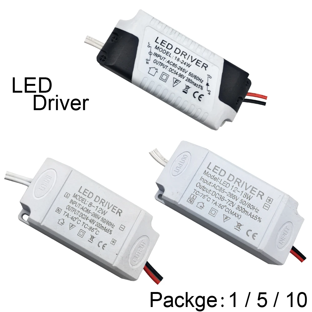 LED Driver for LED lamp 85V-265V Transformer Lot 1-3 4-7 18-24 25-36W 