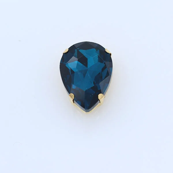 capri blue Все размеры каплевидные Пришивные граненые Хрустальные стеклянные каменные Швейные Стразы драгоценные камни Золотая основа пряжка 4 бусины с отверстиями Аксессуары для одежды - Цвет: capri blue