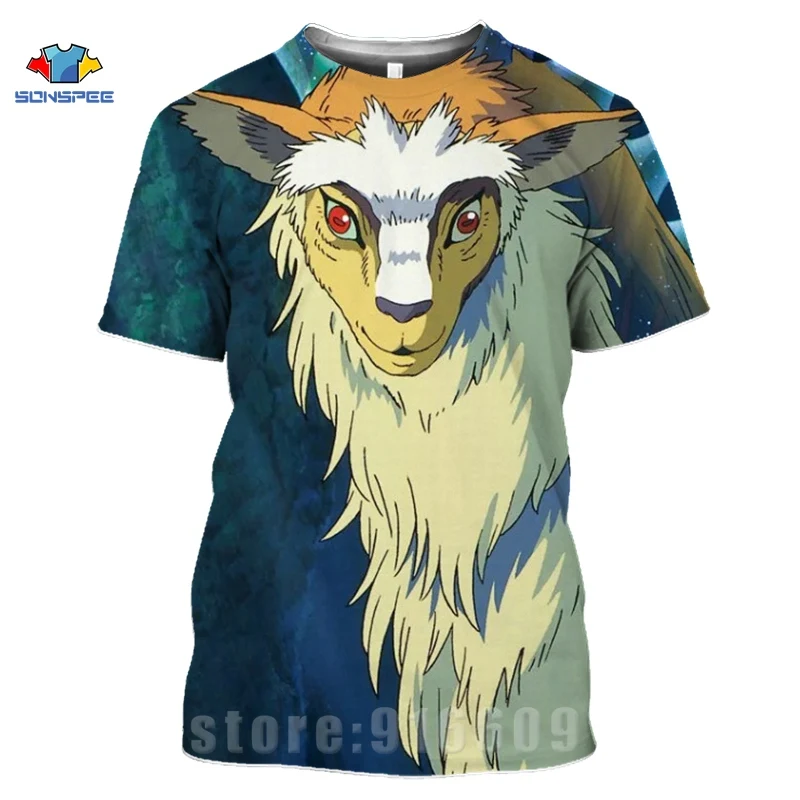 Anime Princess Mononoke T shirts 3D Print Cartoon T shirt Men's Streetwear Women Fashion T-shirt Harajuku Shirts Homme T-shirt (6)
