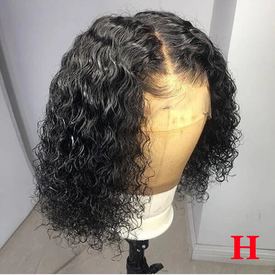 

Pre Plucked 4*4 Lace Closure Wig 150% Middle Part Short Curly Human Hair Wigs Bob Lace Closure Wigs for Women Remy Peruvian Hair