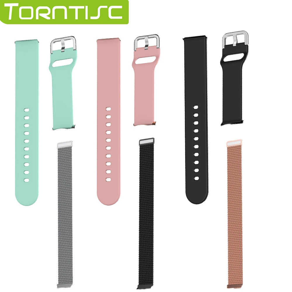 

Torntisc 20 mm Replaceable Metal Silicone Strap For Smart Watch